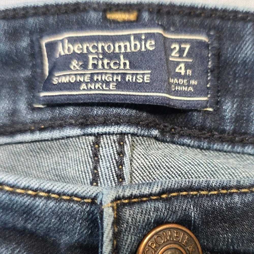 Abercrombie & Fitch Simone High Rise Ankle Jeans Dark Wash Blue Size 27 4R Slim‎